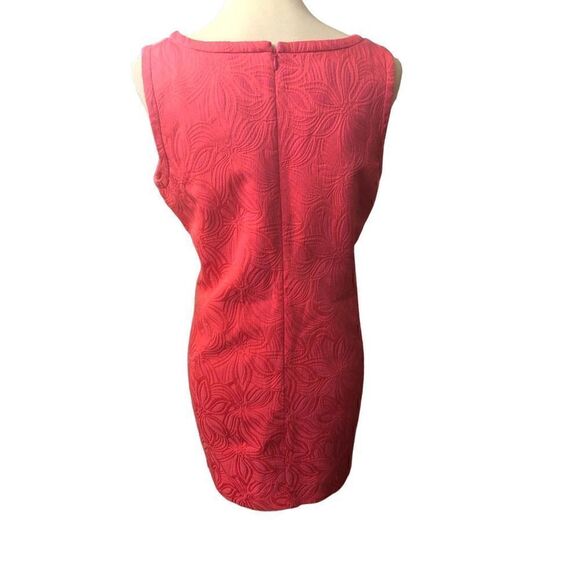 Talbots sheath pink and coral floral type print jacquard fully lined dress - Picture 7 of 11